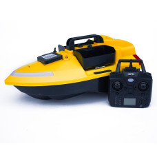 Кораблик для прикормки Flytec V020 GPS Bait Boat жовтий 40 точок автоповернення 3 бункери до 2 кг дистанція 300 м Li-ion 12000 мАг