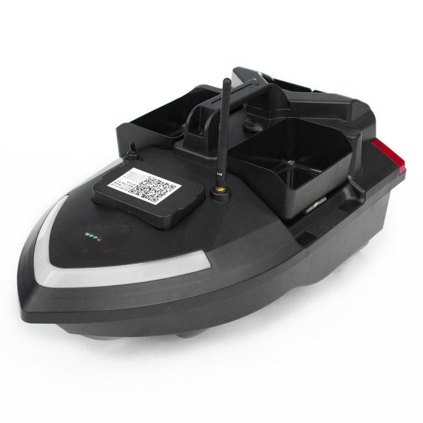 Кораблик для прикормки Flytec V020 GPS Bait Boat 40 точок автоповернення 3 бункери до 2 кг дистанція 300 м Li-ion 12000 мАг чорний