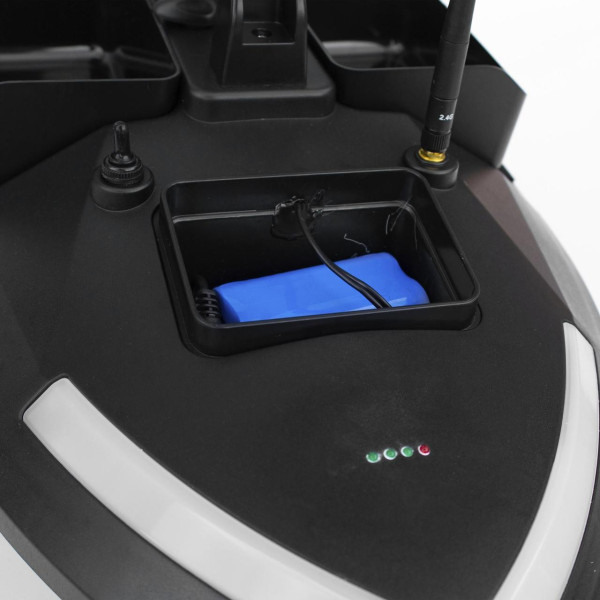 Кораблик для прикормки Flytec V020 GPS Bait Boat 40 точок автоповернення 3 бункери до 2 кг дистанція 300 м Li-ion 12000 мАг чорний