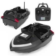Кораблик для прикормки Flytec V020 GPS Bait Boat 40 точок автоповернення 3 бункери до 2 кг дистанція 300 м Li-ion 12000 мАг чорний