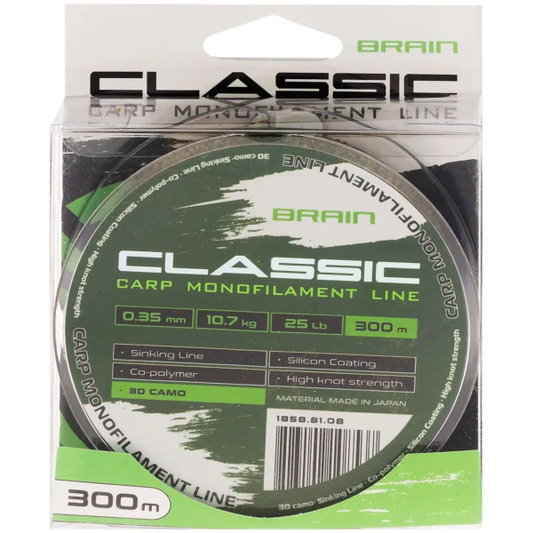 Жилка Brain Classic Carp Line 3D (camo) 300m 0.35mm 25lb 10.7kg