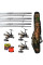 Карповий набір: Fishing Roi Dynamic 3-секційні вудилища + Eclipse J-3FR 6000 котушки + чохол