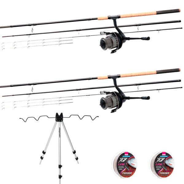 Фідерний комплект Flagman Force Active Feeder 3.6м 130г + котушка Flagman Magnum River Feeder 5000 + підставка