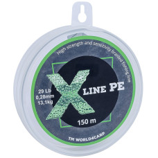 Плетёный шнур World4Carp X Line 0.10 мм тёмно-зелёный 150 м высокая разрывная нагрузка 0,28 мм