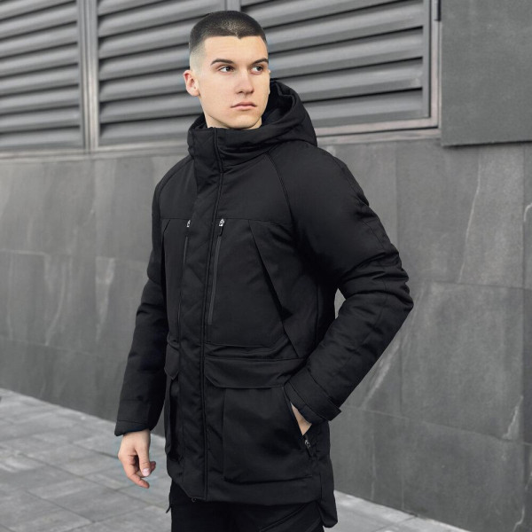 Парка чоловіча Pobedov Seniora Udacha Gray, чорний, до −28°C, утеплювач 250, на флісі