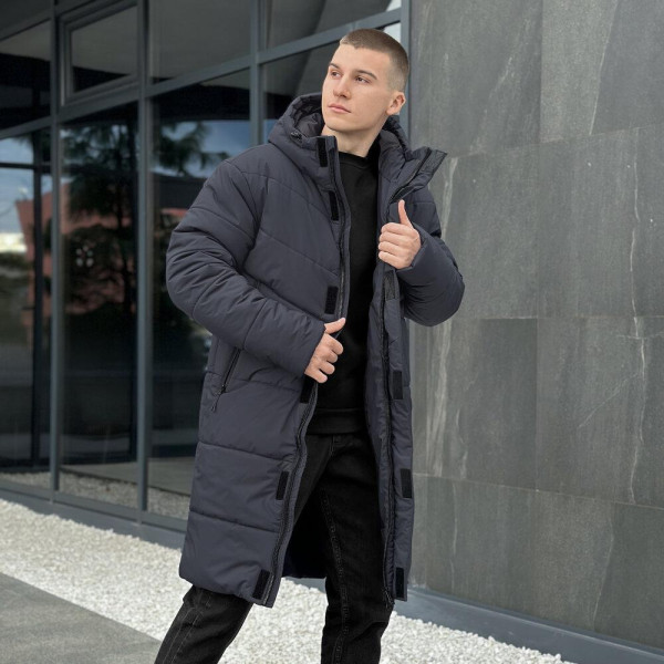 Куртка чоловіча зимова Pobedov Legas, темно-сірий, до −25°C, утеплювач 300, на флісі
