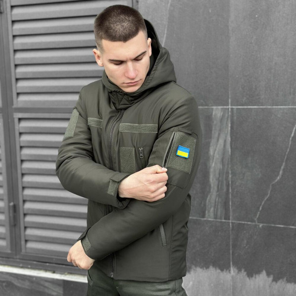Куртка чоловіча зимова Pobedov Motive ЗИМА, b2 хакі, до −20°C, утеплювач 250, на флісі