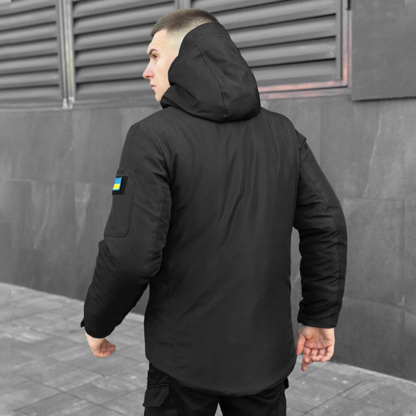 Куртка чоловіча зимова Pobedov Motive ЗИМА, b2 чорний, до −20°C, утеплювач 250, на флісі