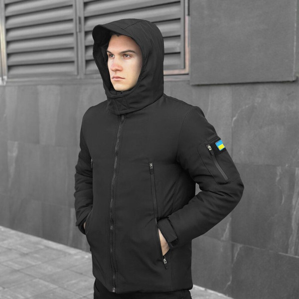 Куртка чоловіча зимова Pobedov Motive ЗИМА, b2 чорний, до −20°C, утеплювач 250, на флісі