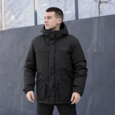 Парка чоловіча зимова Pobedov Navy, чорний, до −28°C, утеплювач 250, на флісі