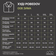 Худі чоловіче зимове Pobedov 008, зима чорний, на флісі, з капюшоном, вовна
