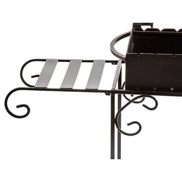 Боковая полка для мангала Mangalzavod Гефест 15-20 шампуров черная стальная