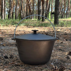 Казан туристичний Mangalzavod КТ-10 чавунний з дужкою та кришкою 10 л