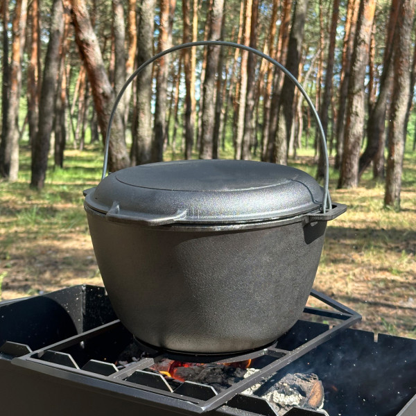 Казан туристический Mangalzavod КТ-10КС чугунный 10л с крышкой-сковородой