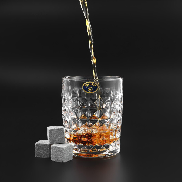 Подарунковий набір для віскі EuroMarket Diamond зі склянкою Bohemia та камінцями