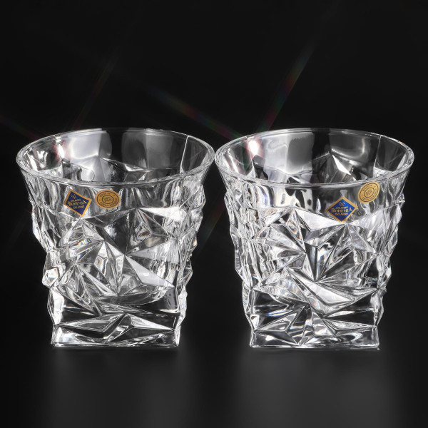 Подарунковий набір для віскі EuroMarket GLACIER зі склянкою Bohemia та камінцями