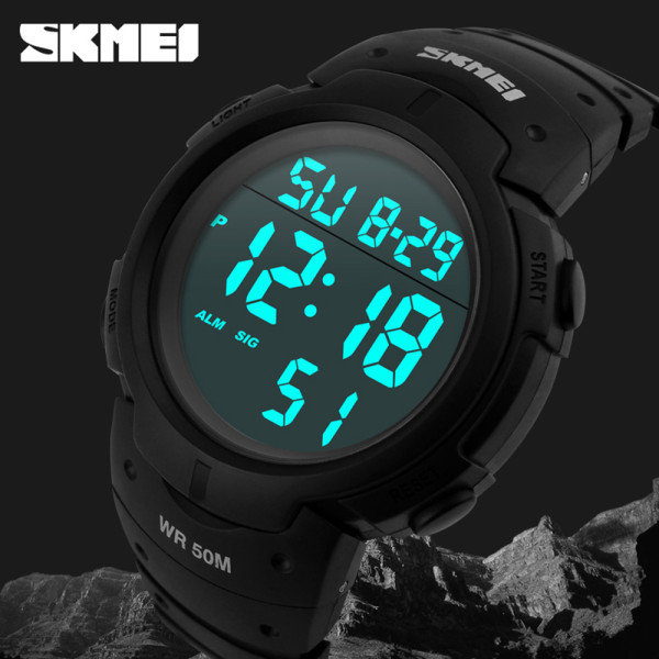 Спортивний чоловічий годинник Skmei 1068 All Black водонепроникний 5 ATM