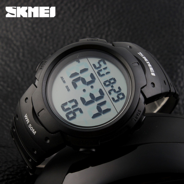 Спортивний чоловічий годинник Skmei 1068 All Black водонепроникний 5 ATM