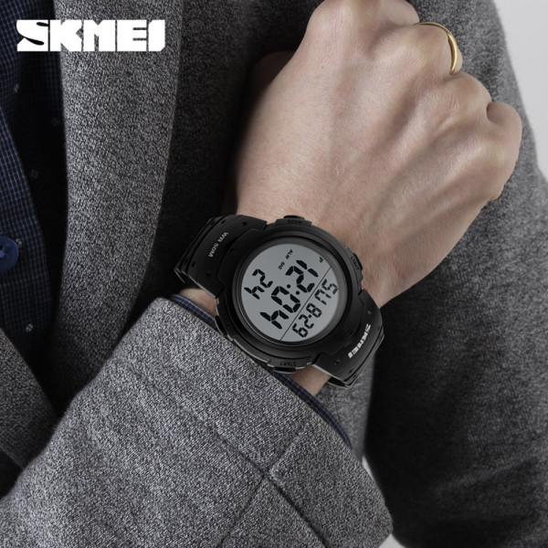 Спортивний чоловічий годинник Skmei 1068 All Black водонепроникний 5 ATM