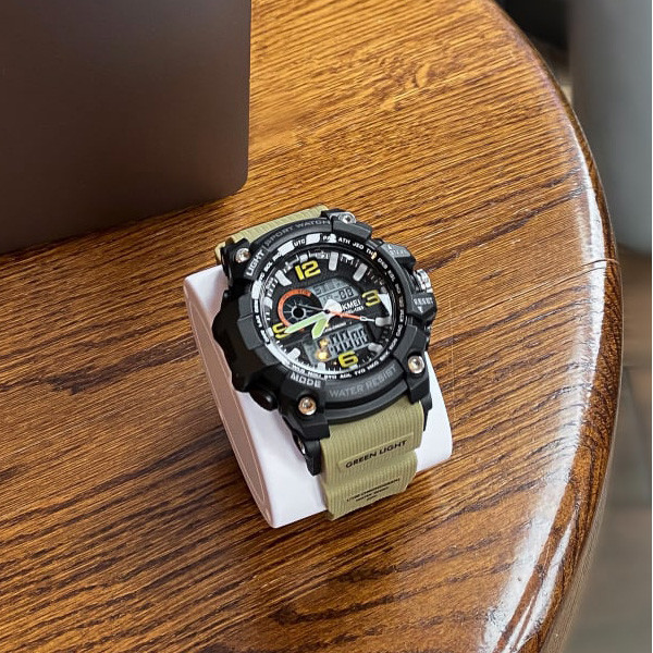 Тактические мужские часы Skmei 1283 Black-Khaki 5 ATM