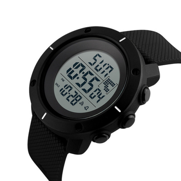Мужские электронные часы Skmei 1213 All Black 5 ATM тактические