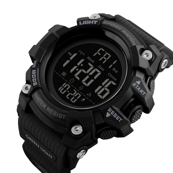 Мужские тактические часы Skmei 1384 Black с водозащитой 5 ATM