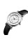 Женские классические часы Skmei 1330LSI Black-Silver-White с кожаным корешком