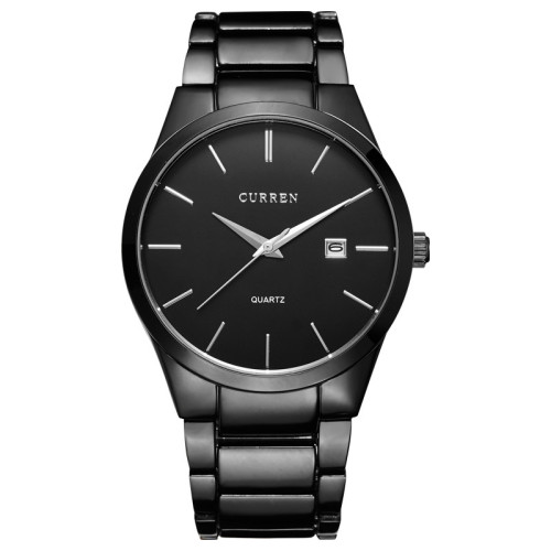 Мужские кварцевые часы Curren 8106 All Black из стали