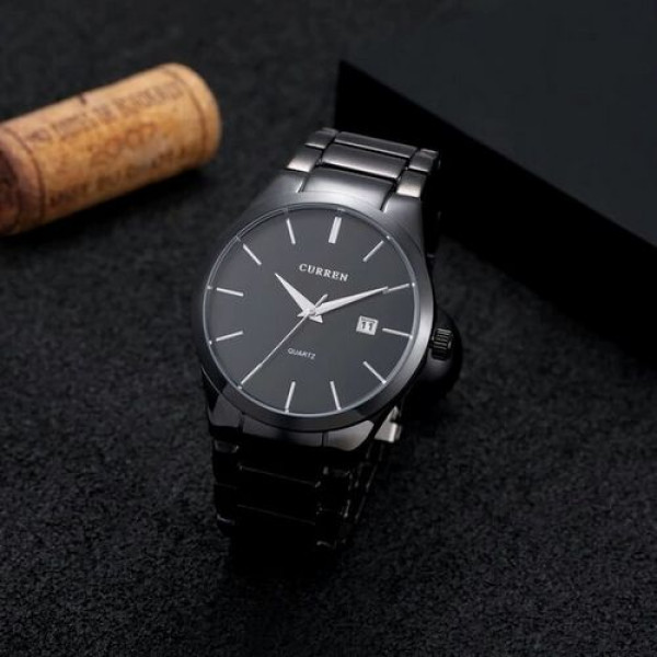 Мужские кварцевые часы Curren 8106 All Black из стали