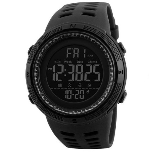 Чоловічий електронний годинник Skmei 1251 All Black з водозахистом 5 ATM