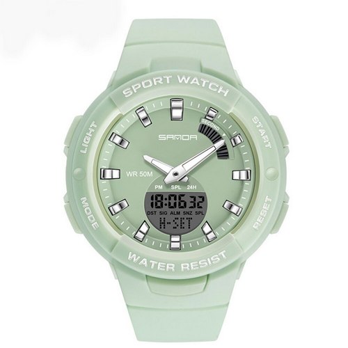 Жіночий спортивний годинник Sanda 6005 Green з водозахистом 5 ATM
