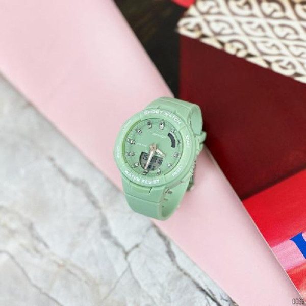 Женские спортивные часы Sanda 6005 Green с водозащитой 5 ATM