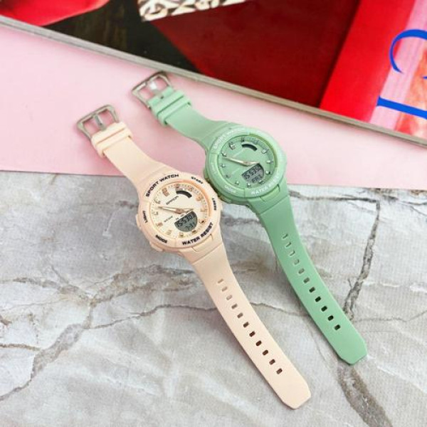 Женские спортивные часы Sanda 6005 Green с водозащитой 5 ATM