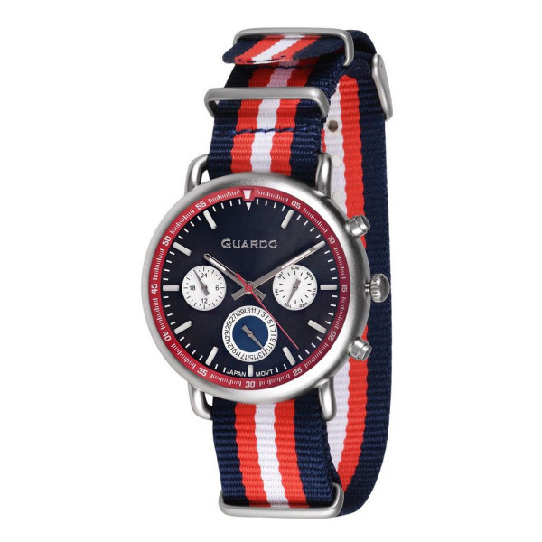 Мужские часы Guardo 11253-2 Brown-Silver-Blue в стальном корпусе