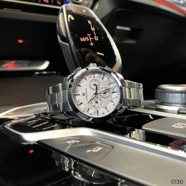 Чоловічий механічний годинник Forsining 6917 Silver-White з автопідзаводом