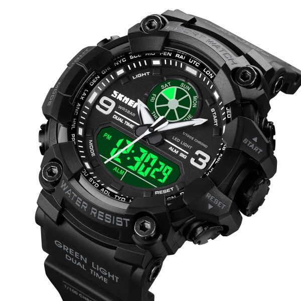 Тактичний чоловічий годинник Skmei 1818 Black з водозахистом 5 ATM