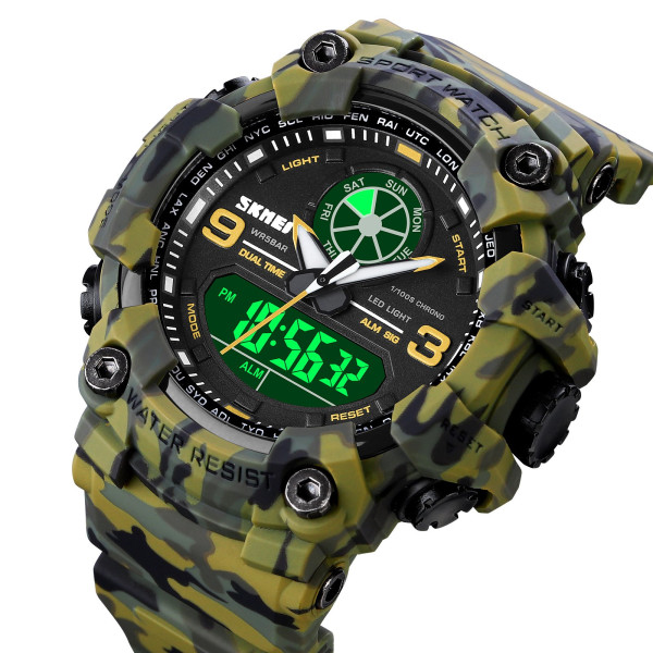 Тактические мужские часы Skmei 1818 Military с водозащитой 5 ATM Камуфляж