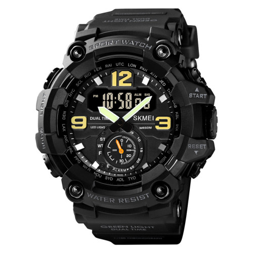 Чоловічий тактичний годинник Skmei 1637BK Black з водозахистом 5 ATM