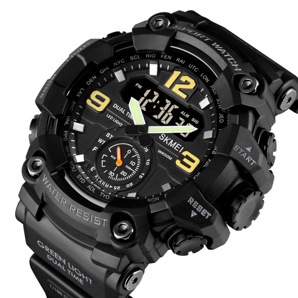 Мужские тактические часы Skmei 1637BK Black с водозащитой 5 ATM