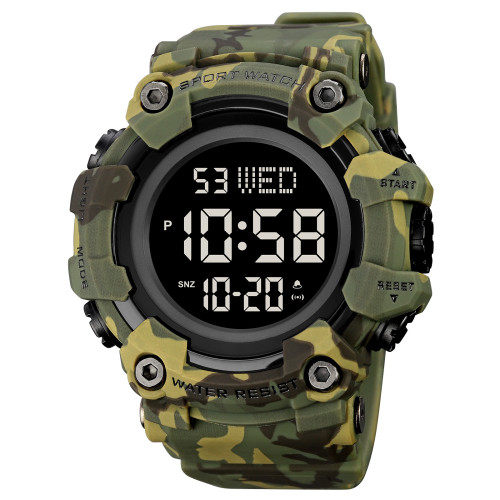 Мужские тактические часы Skmei 1968CMGN Green Camo 5 ATM