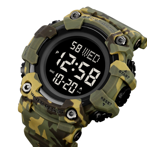Мужские тактические часы Skmei 1968CMGN Green Camo 5 ATM