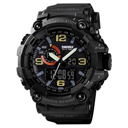 Мужские тактические часы Skmei 1520BK All Black водонепроницаемые 5 ATM