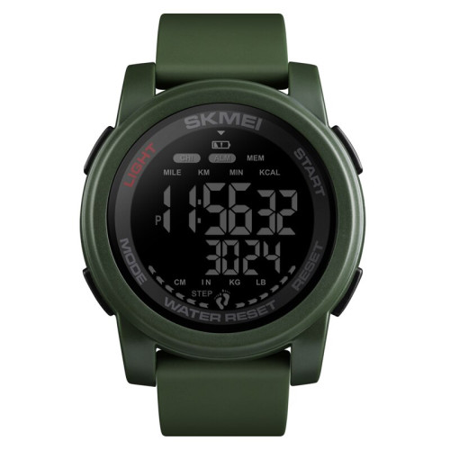 Тактические мужские часы Skmei 1469AGBK Military-Black 5 ATM зеленые