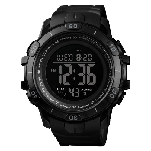 Мужские тактические часы Skmei 1475BK All Black электронные водонепроницаемые