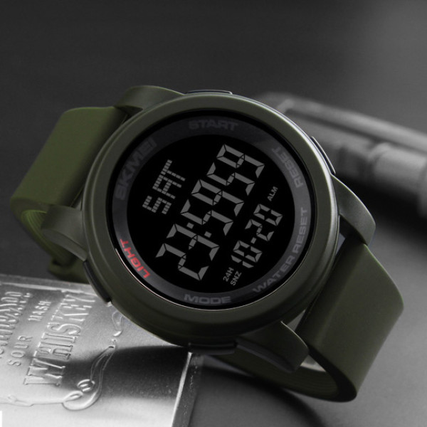 Мужские тактические часы Skmei 1257AG Military зеленые 5 ATM