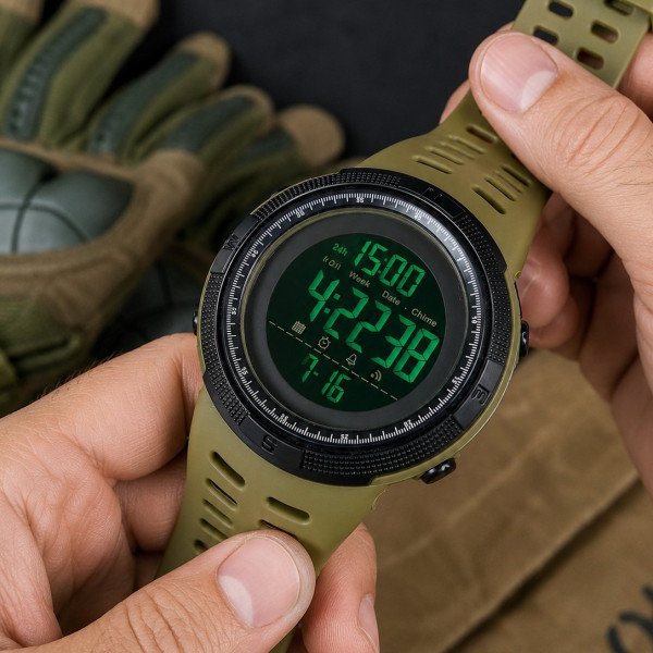 Мужские тактические часы Skmei 1251AG Military водонепроницаемые зеленые