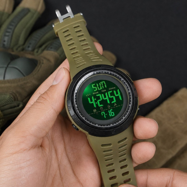 Мужские тактические часы Skmei 1251AG Military водонепроницаемые зеленые