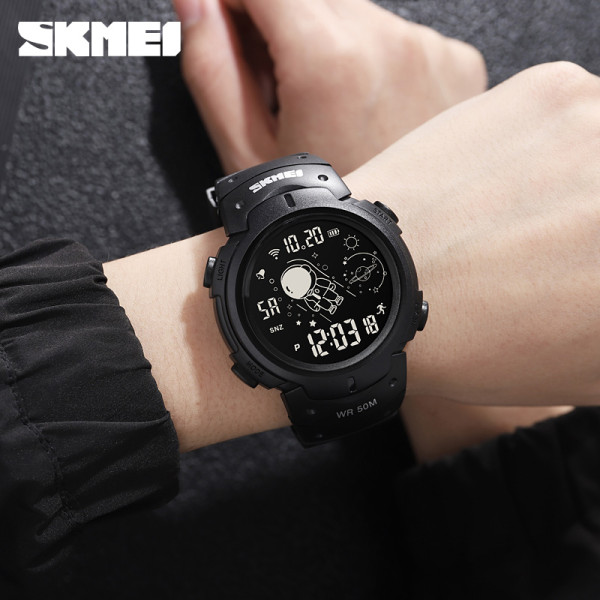 Мужские электронные часы Skmei 1820BK Black с водозащитой 5 ATM