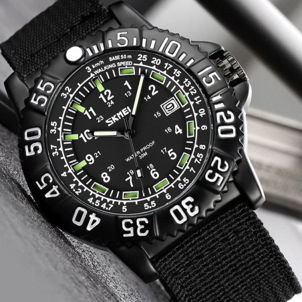 Мужские тактические часы Skmei 9281BK Black с нейлоновым корешком