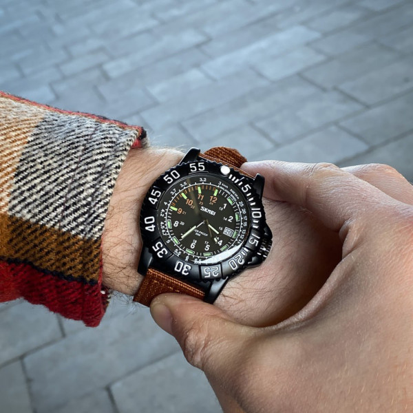 Мужские тактические часы Skmei 9281BN Brown кварцевые